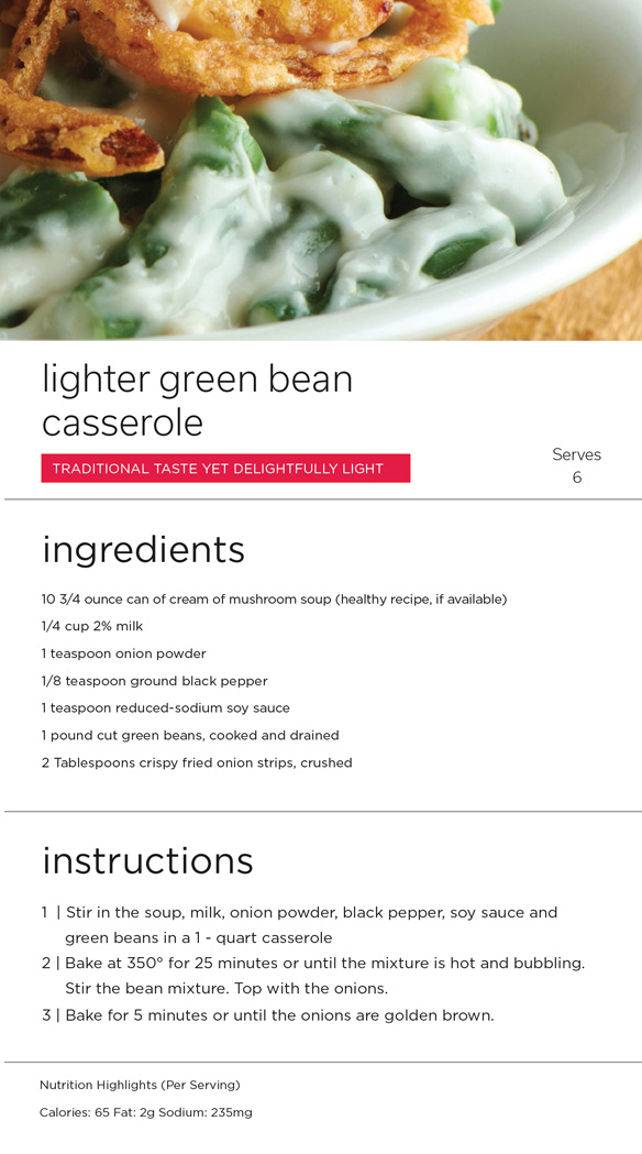Lighter Green Bean Casserole Recipe