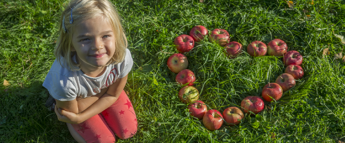 Girl with Apples in a Heart