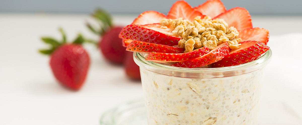 Strawberry Overnight Chia Oats - Feed Your Potential