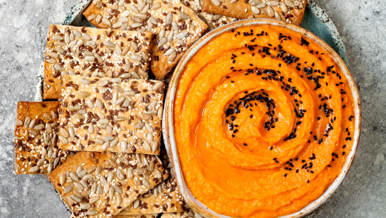 Roasted Sweet Potato And Red Pepper Hummus