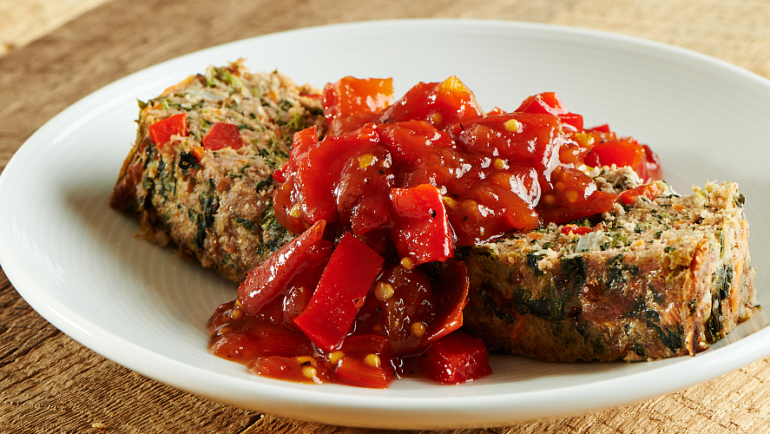 Turkey Meatloaf with Tomato Ginger Chutney