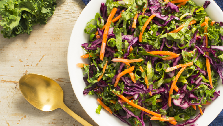 Tangy Kale Slaw with Cilantro and Honey