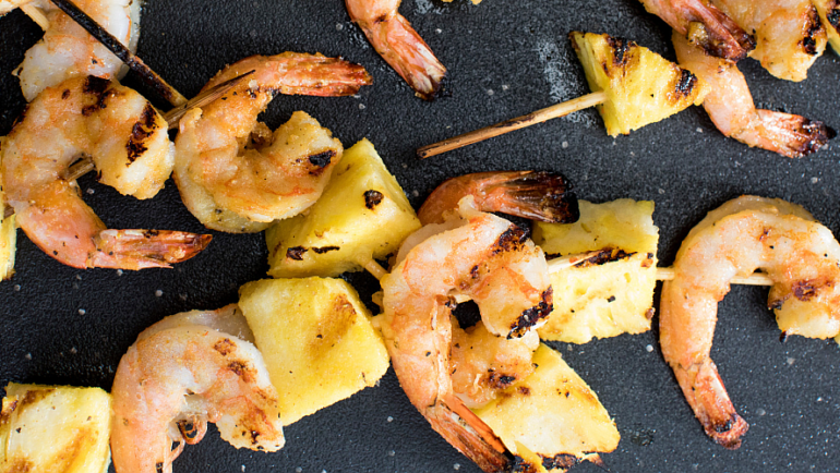 Spicy Shrimp and Pineapple Skewers