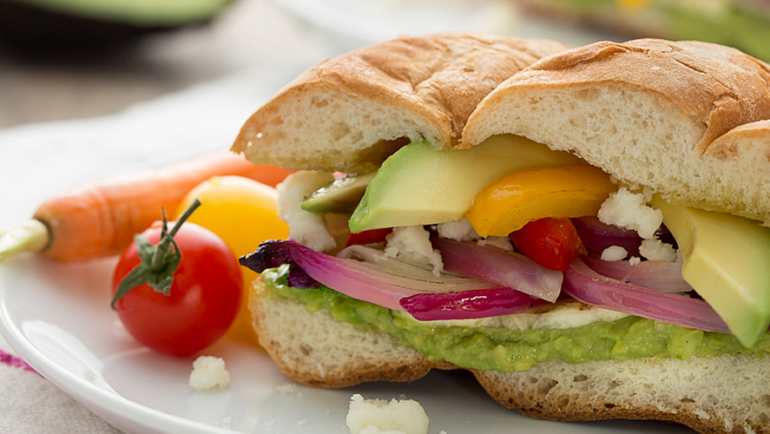 Avocado and Grilled Veggie Torta