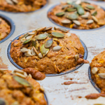 carrot-apple muffins with seeds on top