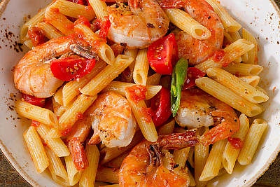 spicy shrimp and penne pasta
