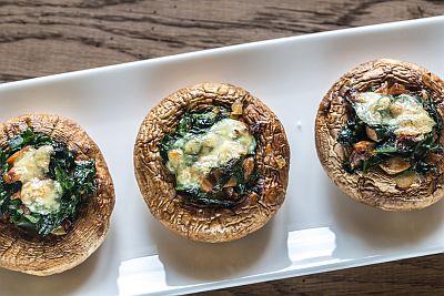 baked stuffed mushrooms with spinach and cheese