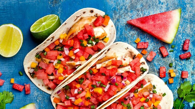 tacos with watermelon salsa